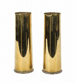 PAIR OF WWI BRASS SHELL CASES