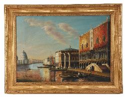 AFTER G. MOREAU, VENETIAN SCENE, SIGNED, OIL ON CANVAS, ENCLOSED IN A GILT FRAME