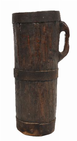 VERNACULAR DUGOUT METAL-BOUND VESSEL