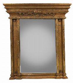 NEOCLASSICAL STYLE GILT-FRAMED OVERMANTEL MIRROR