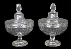 A PAIR OF BACCARAT CUT-CRYSTAL BONBONNIÃˆRES AND COVERS, LATE 19TH CENTURY