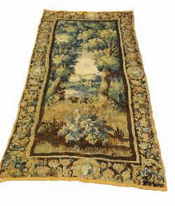 17TH-CENTURY VERDURE TAPESTRY, SILK AND WOOL