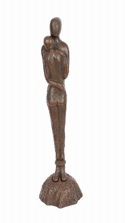 CONTEMPORARY METAL SCULPTURE, EMBRACING COUPLE