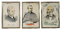 THREE FRAMED PORTRAITS FROM THE WEEKLY FREEMAN, CIRCA 1883 - 1884