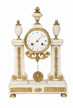 A FRENCH MARBLE AND GILT-BRONZE MANTEL CLOCK, SIGNED â€œANGENIN Ã€ PARISâ€, 19TH CENTURY