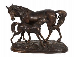 COMPOSITE BRONZE EQUESTRIAN GROUP