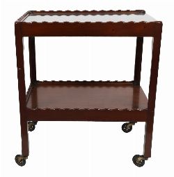 EDWARDIAN MAHOGANY TWO-TIER TEA TROLLEY