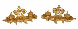 PAIR OF 19TH-CENTURY FRENCH ORMOLU PEN AND INK STANDS