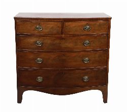 GEORGIAN MAHOGANY BOW-FRONT CHEST