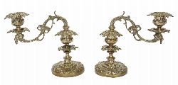PAIR OF VICTORIAN BRASS CANDLESTICKS