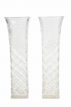 PAIR OF CUT-CRYSTAL VASES, BACCARAT