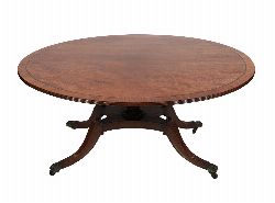 LARGE REGENCY PERIOD MAHOGANY TILT-TOP BREAKFAST TABLE