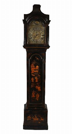 18TH-CENTURY LACQUERED CHINOISERIE LONGCASE CLOCK BY RICHARD RICHARDSON