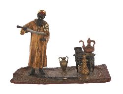 AUSTRIAN COLD-PAINTED BRONZE FIGURAL GROUP