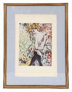 MAURICE DE VLAMINCK (1876â€“1958) â€” LA DANSEUSE DU RAT MORT â€” TIPPED-IN OFFSET LITHOGRAPH, CIRCA 1948