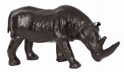MID-20TH-CENTURY NORTH AFRICAN LEATHER RHINOCEROS SCULPTURE