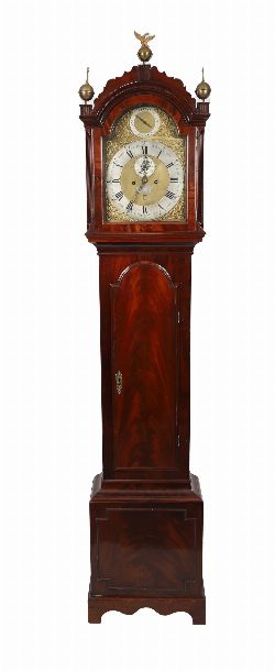 GEORGE III MAHOGANY LONG CASED CLOCK
