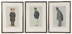 THREE FRAMED VANITY FAIR PRINTS, CIRCA 1875