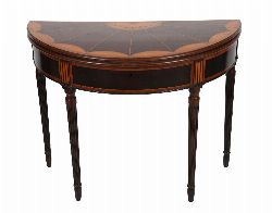 IMPORTANT 18TH-CENTURY SATINWOOD AND MAHOGANY INLAID CARD TABLE

