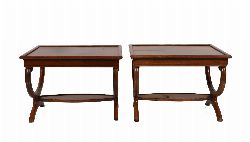 PAIR OF NEOCLASSICAL MAHOGANY LOW TABLES