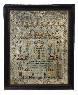 18TH-CENTURY NEEDLEWORK SAMPLER, DATED 1791
