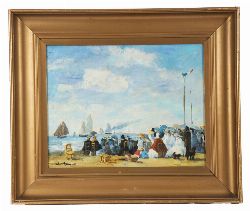 J. HAMIZ, FIGURES ON A BEACH