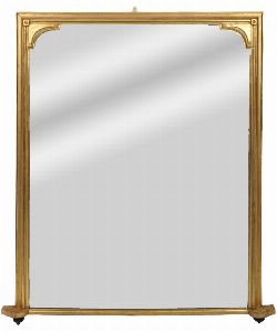 19TH-CENTURY GILTWOOD AND GESSO OVERMANTEL MIRROR