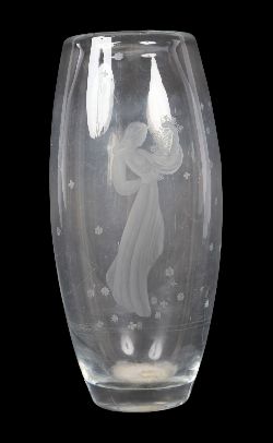 FRENCH CAMEO ETCHED GLASS VASE