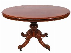 VICTORIAN MAHOGANY OVAL DINING TABLE