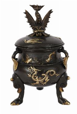19TH-CENTURY MEIJI PERIOD JAPANESE BRONZE CENSER