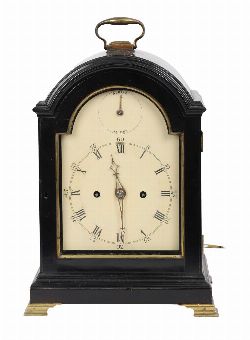 REGENCY EBONISED CASED BRACKET CLOCK BY FRAN PERICLES, BOND STREET, LONDON