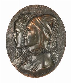 BRONZE COMMEMORATIVE MEDALLION â€“ DANTE E BEATRICE