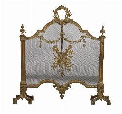 19TH-CENTURY ORMOLU ARMORIAL FIRE SCREEN