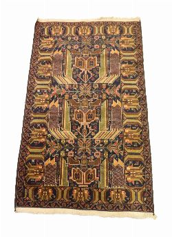 LARGE AFGHAN BALUCH HAND-KNOTTED TRIBAL RUG
