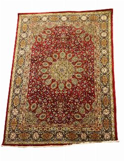 FINE SILK AND KURK WOOL TABRIZ RUG, COMMISSIONED ARDEBIL DESIGN