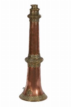 COPPER AND BRASS COLLAPSIBLE CEREMONIAL TRUMPET