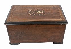 LATE 19TH-CENTURY SWISS ROSEWOOD INLAID MUSIC BOX