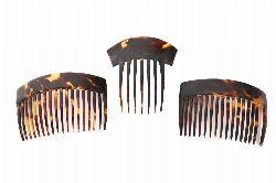 GROUP OF 3 TORTOISESHELL HAIR COMBS, 19TH CENTURY
