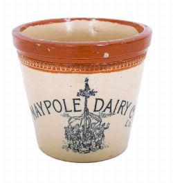 GLAZED POTTERY â€œMAYPOLE DAIRY CO. LTDâ€ MILK BOWL