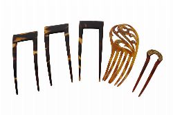 GROUP OF TORTOISESHELL HAIR COMBS, 19TH CENTURY