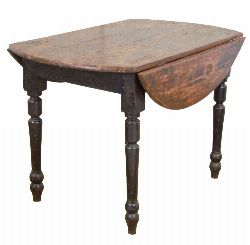 19TH-CENTURY PINE DROP LEAF KITCHEN TABLE