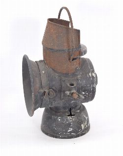 LARGE 19TH-CENTURY METAL RAILWAY LAMP