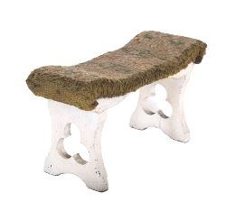 19TH-CENTURY PAINTED PINE KNEELING STOOL WITH SHAMROCK CUT-OUTS