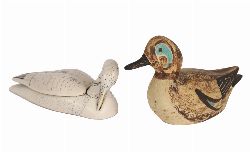 TWO CERAMIC DECOY DUCKS