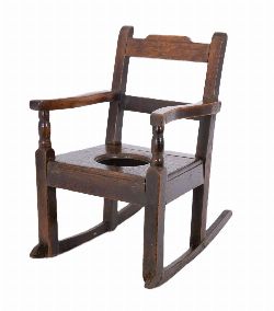 GEORGIAN STAINED ASH CHILDâ€™S TRAINING ROCKING CHAIR