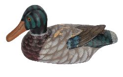 PAIR OF CARVED POLYCHROME WOOD DECOY DUCKS