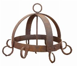 19TH-CENTURY FORGED IRON MEAT HANGER