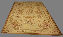 LARGE AUBUSSON-STYLE WOOL CARPET