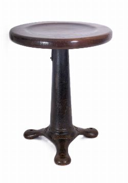 19TH-CENTURY SINGER FACTORY CAST IRON REVOLVING STOOL