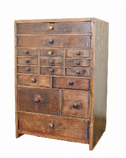 19TH-CENTURY PINE WATCHMAKER'S CABINET